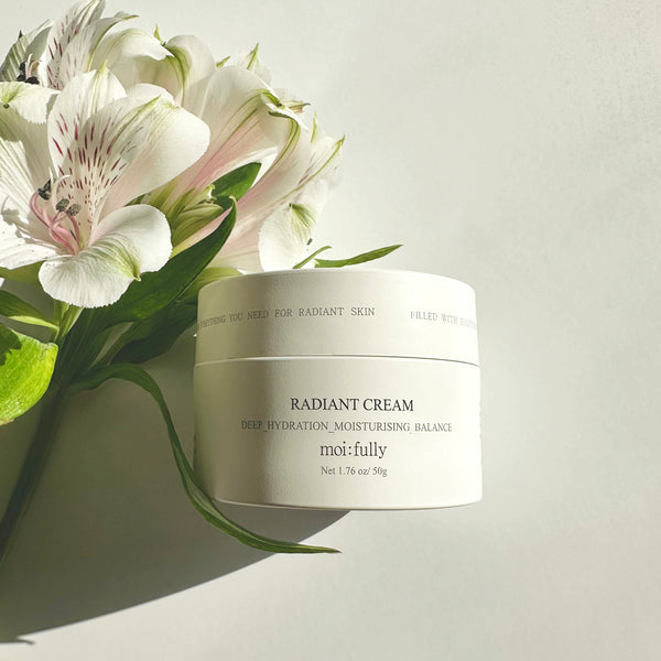 moi:fully RADIANT CREAM 1.76oz Kビューティー、プレミアム、フェイスクリーム、深い保湿、肌のバランス、スキンケア、すべての肌タイプ